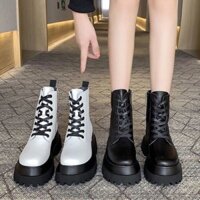 (ORDER) Giay Boots nu ulzzang B91 đế cao 5-6cm có khoá bên cạnh