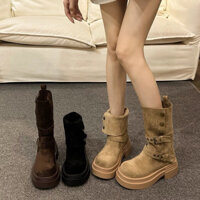 [ORDER] Giày cao cổ nữ boot nữ đi hai kiểu phong cách vintage mã B04