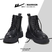(ORDER) Giày WARRIOR Bốt Martin Nữ Cổ Ngắn Chất Liệu Cao Su Mềm Đế Cao 3p Phong Cách Anh Quốc