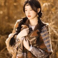 [ORDER] Khăn len choàng bản rộng hoạ tiết thổ cẩm phong cách bohemie (boho)