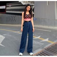 [ORDER] QUẦN JEANS RỘNG NỮ XANH ĐẬM BASIC ULZZANG