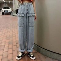 [ORDER] Quần jeans rộng và áo crop vàng