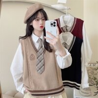 [ORDER] Set áo gile sơ mi kèm cà vạt tách rời