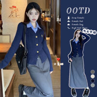 (ORDER)-Set len +chân váy dài vintage Hàn Quốc