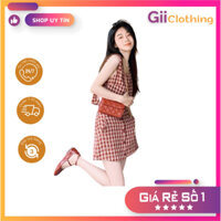 [ORDER] Set váy + áo ba lỗ caro đỏ hãng MORAN