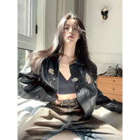 (Order Taobao) Áo khoác da bo gấu dáng bomber siêu cool (TB)