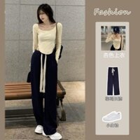 [ORDER TAOBAO]  SET ÁO DÀI TAY + QUẦN CHUN ỐNG RỘNG