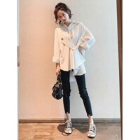 [ORDER TAOBAO/TMALL 011] Sơ mi retro Hồng Kông cài chéo mẫu mới nhất 2021