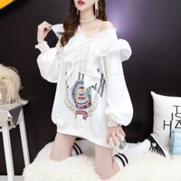 [ORDER TMALL 007 ] Áo sweater nỉ ngoại cổ trễ WAITMORE 1817 top seller