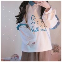 [ORDER TMALL 328] Áo Hoodie Cổ Sơ Mi Cute Rabbit