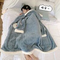 [ORDER] Váy Ngủ Bông Xanh Túi Tim Ulzzang - Có ảnh thật