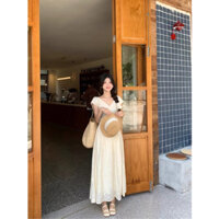 (ORDER)- Váy thêu thanh lịch kiểu Pháp nữ xuân 2025 mới eo chữ A ôm dáng váy dài nhẹ nhàng