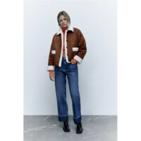 Order xuất dư nữ ÁO KHOÁC GIẢ DA LỘN LÓT LÔNG CỪU NHÂN TẠO