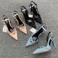 Order Xuất Dư Zara Denim Cao Gót Mũi Nhọn 9cm Sang Trọng