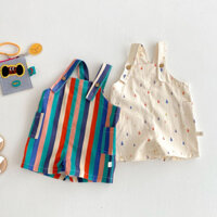 (Order) Yếm đùi có dây đeo điều chỉnh hoạ tiết kẻ sọc, chấm giọt nước ngộ nghĩnh dành cho bé trai - bé gái