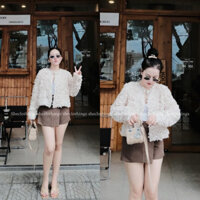 [ORDER] Zara Thu Đông Phong Cách Mới Cổ Tròn Rời Thường Ngày Họa Tiết Ngắn Hoa Bomber Áo Khoác Nữ