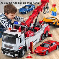 Order🐦‍🔥 Cần cẩu máy xúc kỹ thuật hợp kim Xe móc đôi Người phá hủy Xe cứu hộ mô hình xe hơi đồ chơi