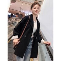 [Order]Áo blazer Nữ Hàn Quốc tay phối kẻ sọc