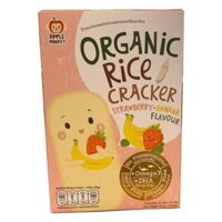 Organic Rice Cracker Strawberry, Banana Flavour Apple Monkey 30G