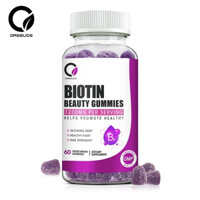 Orgeuos Kẹo dẻo Biotin 1200mg Hương việt quất khẩu phần Duy trì làn da phát sáng & tóc khỏe mạnh