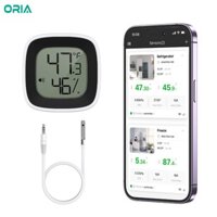 Oria Bluetooth Nhiệt kế tủ lạnh Cảm biến màn hình kỹ thuật số Phạm vi kết nối Ứng dụng 164ft Cảnh báo có đầu dò cho tủ lạnh