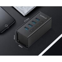 ORICO A3H4 Superspeed USB 3.0 Hub 4-Port với chức năng sạc BC1.2 và Bộ chuyển đổi nguồn 12V 2A