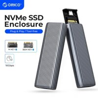 Orico Free Tool Nhôm M2 NVMe SSD Enclosure 10Gbps PCIe Type C M.2 SSD NVMe M Key Solid State Drive Case Hỗ trợ UASP (AM2C3)