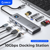 ORICO USB C HUB bộ chia HDMI HUB 4k @ 60hz Type C với đầu đọc thẻ SD RJ45 USB3.0 cho Windows hoặc MacOS (CX10)