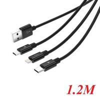 Orico UTS-12-BK Cáp sạc 1.2m điện thoại 3 trong 1 Lightning Type C Micro B USB 2.0 - 96471
