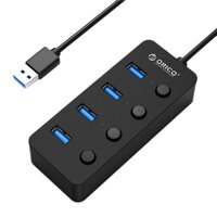 Orico W9Ph4-U3-V1 Bus Powered 4 Port Usb 3.0 Hub With Individual Power Switches Adapter And Led For Laptop/Ultrabook /Desktop