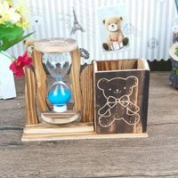 Oriental Youpin # Quà tặng sinh nhật trong kho cho bạn gái Nam, giáo viên, bạn cùng lớp, bạn gái, học sinh, đồng hồ cát xoay bằng gỗ giả cũ, đồ trang trí ống bút Cát chảy 1ff