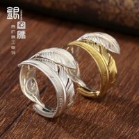 Oriental Youpin # Spot Silver Code Takahashi Goro s925 Silver hở cặp nhẫn đôi nhẫn đôi lông vũ nam ngày lễ tình nhân tặng bạn gái 1ff