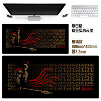 Original design SPARTAN black gold back pattern glass rubber mouse pad special price to open the group