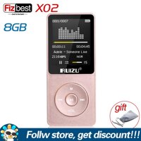 Original RUIZU X02 English version Ultrathin MP3 Player 4GB 8GB 16GB Portable Music Player With 1.8 Inch Screen Support FM Radio Recording Video Player E-book Mini Walkman LazadaMall