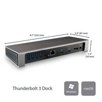 [Original] StarTech.com Thunderbolt 3 Docking Dual 4K 60Hz 6 USB 3.1 PD 85W xem mô tả