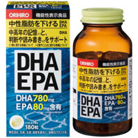 Orihiro DHA, EPA, 180 Viên [Thực phẩm có Công bố Chức năng]