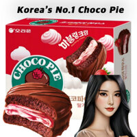 Orion Choco Pie Dâu & Kem, 468g (12 chiếc) Snack Hàn Quốc