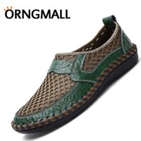 Orngmall Da Bò Mùa Hè Dép Lưới Thoáng Khí Cho Nữ Thuyền Giày Casual Giày Lười D