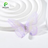 Ornoou 100 Miếng Dán Bướm Lưới, Mô Phỏng Bướm Trang Sức Phụ Kiện Gạc Bướm Táo, Mũ 3D Handmade Kim Cương Giả Vải Táo Thủ Công