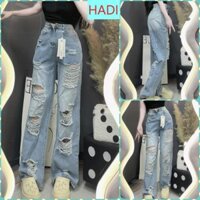[ORTD1999] QUẦN JEANS ỐNG RỘNG NỮ LƯNG CAO RÁCH CÀO ĐÙI NHIỀU PHỐI LOANG SAU RÁCH SAU LAI CUỐN XỊN SÒ CHẤT CHƠI