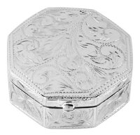 Orton West Unisex Engraved Pill Box - Silver