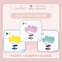 [ORUNET] Khăn tay cho bé hình bông hoa vải cotton mềm mịn, thoáng mát HW0815YL + HW0815PK + HW0815BL