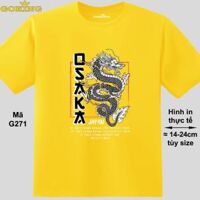 OSAKA, mã G271. Áo thun in đẹp cho nam nữ, cặp đôi, gia đình. Áo phông Goking hàng hiệu cao cấp - Vàng, vải thun lạnh - M