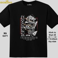 OSAKA, mã G271. Áo thun in đẹp cho nam nữ, cặp đôi, gia đình. Áo phông Goking hàng hiệu cao cấp - Đen, 100 cotton - 4