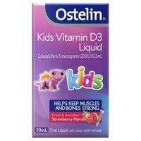 Ostelin Vitamin D3 dạng nước 20ml vị dâu cho trẻ từ 6 tháng đến 12 tuổi