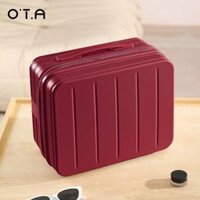 OTA vali xách tay nhỏ bổ sung túi đựng mỹ phẩm 14 inch của phụ nữ hộp quà lưu niệm đám cưới màu đỏ tía và hộp đựng đám cưới sunny vali