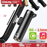 OTG Chuyển Đổi Lightning Sang 3.5mm 2 trong 1 vừa sạc vừa cắm dây tai nghe, chất liệu kim loại, cáp chuyển jack iPhone audio