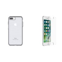 OtterBox SYMMETRY CLEAR SERIES Case for iPhone 8 Plus & iPhone 7 Plus - STARDUST (SILVER FLAKE/CLEAR) & ALPHA GLASS SERIES Screen Protector for iPh...