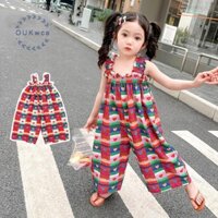 Oukwca Bé Gái Thời Trang Suspender Áo liền quần Mùa Hè Mới Quần Bé Gái Mùa Hè Tình Yêu Quần Vừa Và Lớn Trẻ Em Quần Rời Mới