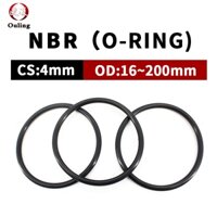 Ouling CS4mm NBR O Vòng đệm Độ dày OD16-200mm Chống mài mòn Ô tô Xăng Nitrile Cao su O-Ring Đen Chống dầu Chống mài mòn và chống nước